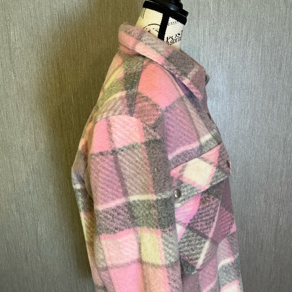 Blank NYC Pink and Gray Plaid Jacket Size Medium - Picture 11 of 12